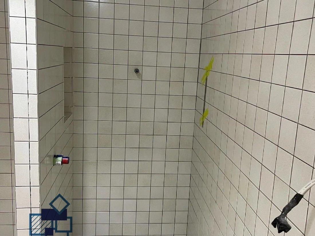 Square tile shower